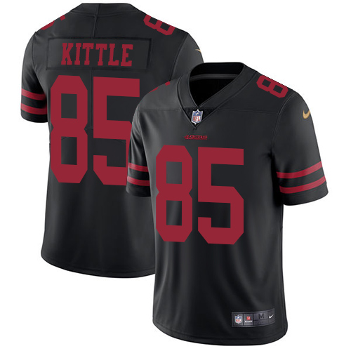 Nike 49ers #85 George Kittle Black Alternate Youth Stitched NFL Vapor Untouchable Limited Jersey - Click Image to Close
